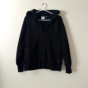 TNA Black Zip-Up Hoodie with Hood and Pockets